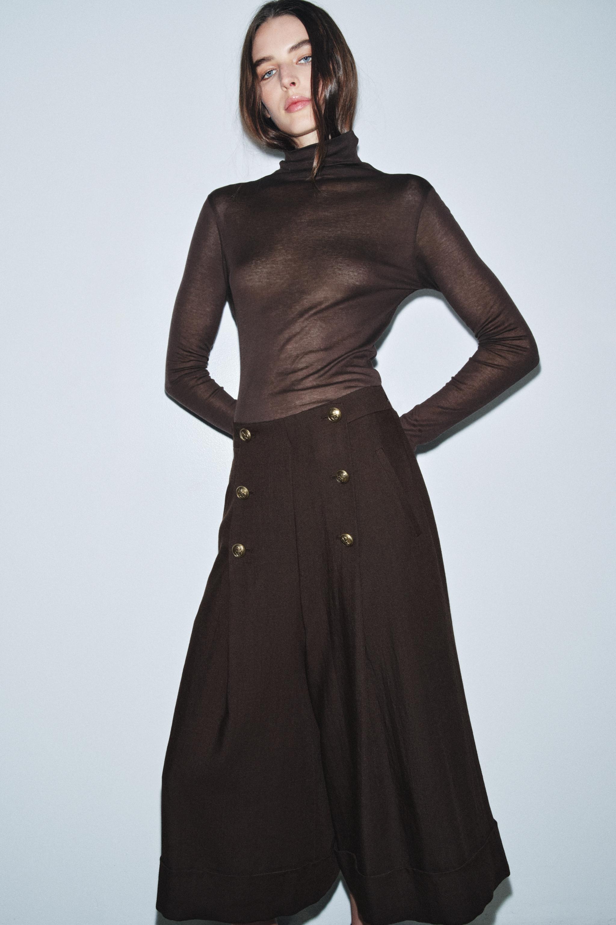 100% WOOL BUTTONED BERMUDA SHORTS ZW COLLECTION